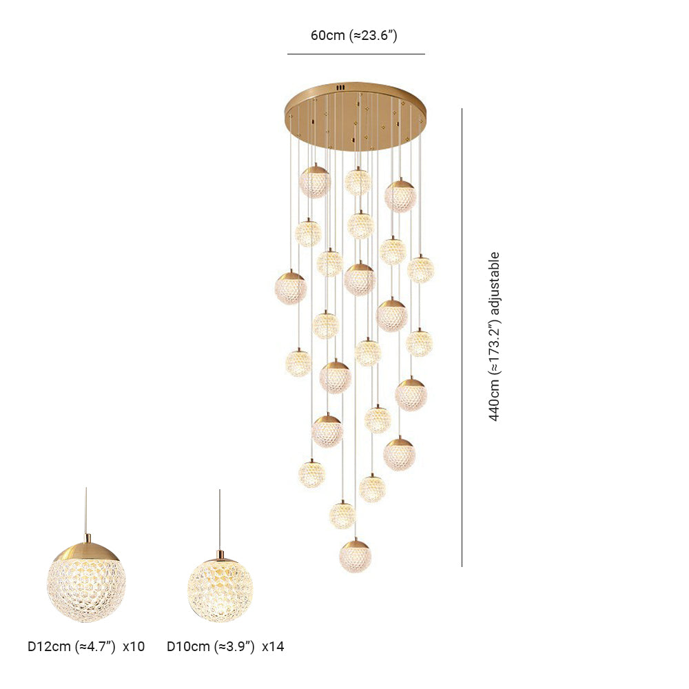 Arisha Luminaires Suspensions Multi/Bulle Moderne Métal/Acrylique Doré Chambre à Coucher - Neutralighting