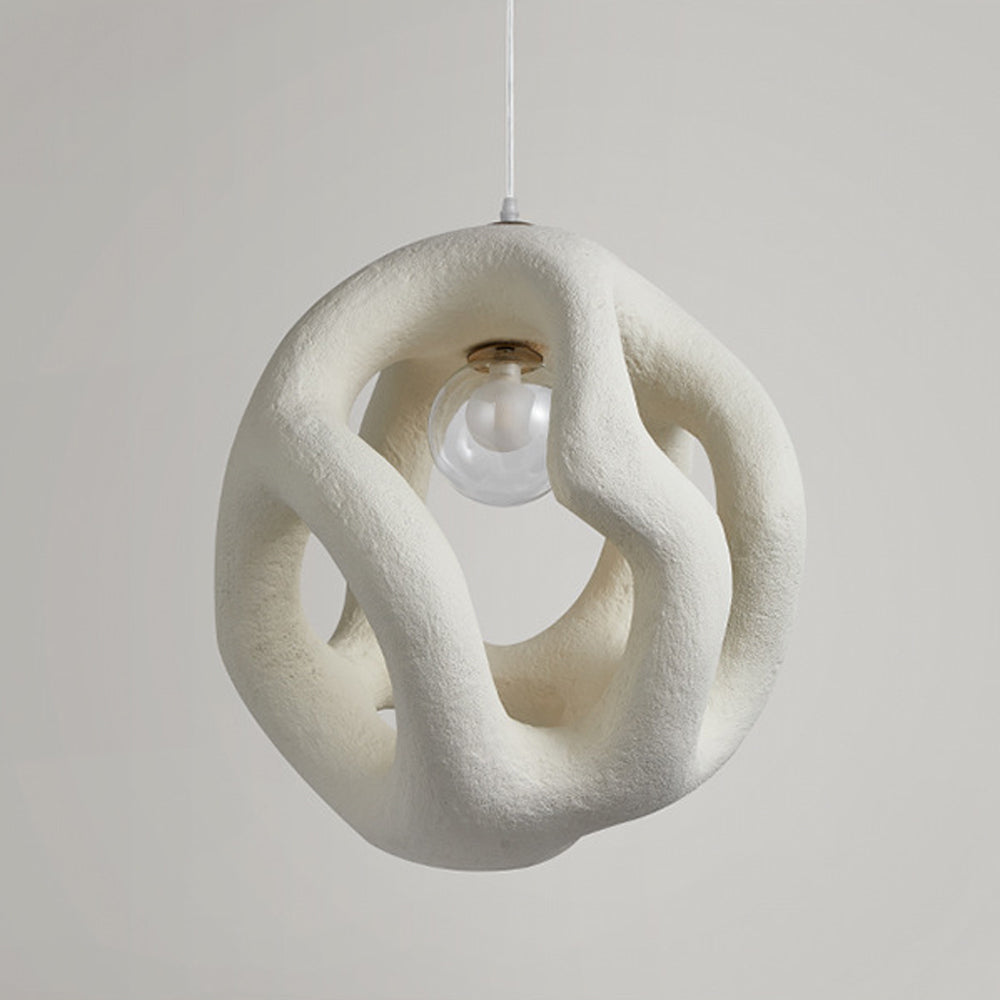 Avi Suspension Globe Moderne, Métal/Résine, Blanc/Noir, Bar/Salle de Séjour - Neutralighting
