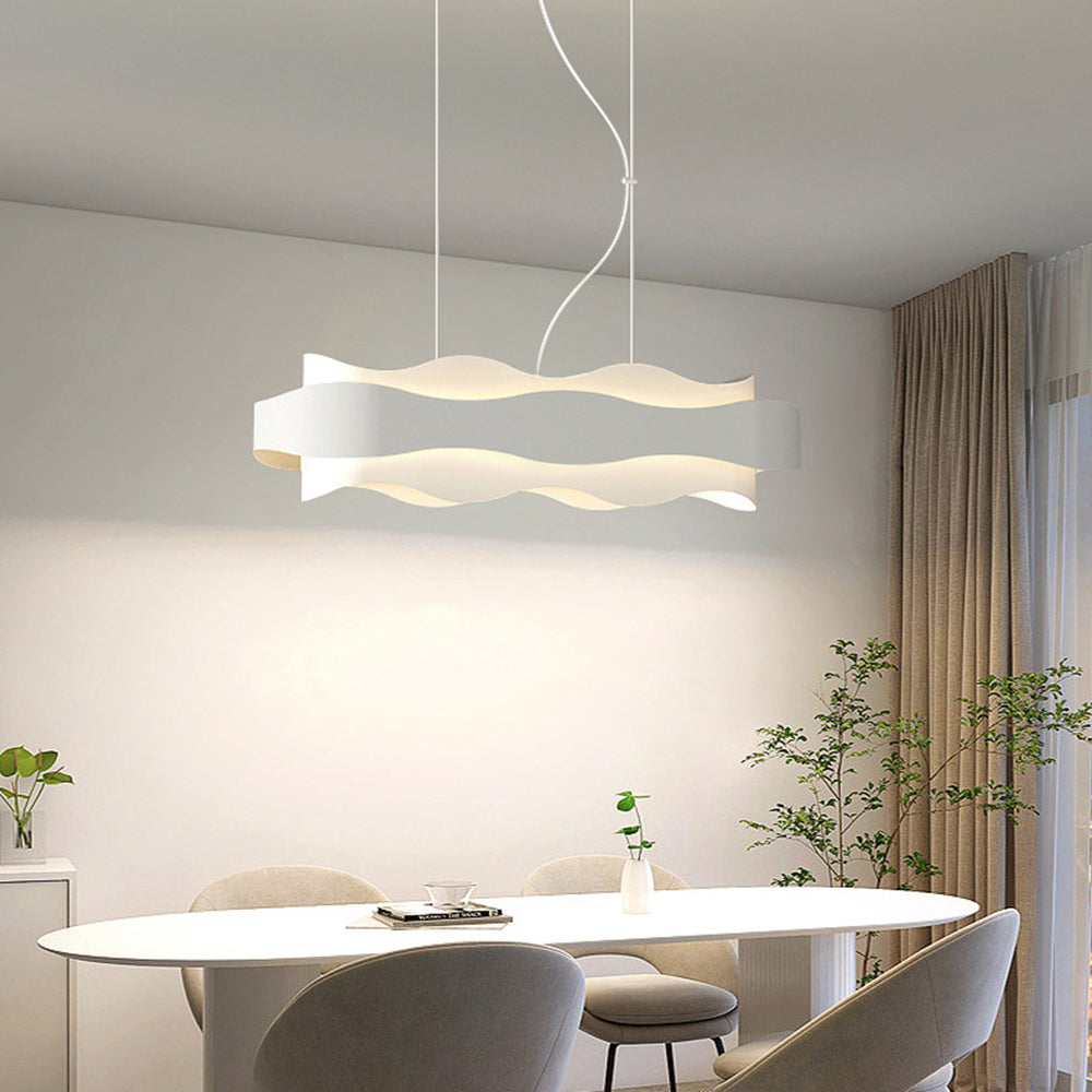 Arisha Suspension Ronde Contemporaine, Métal, Blanc, Chambre à Coucher/Salle à Manger - Neutralighting