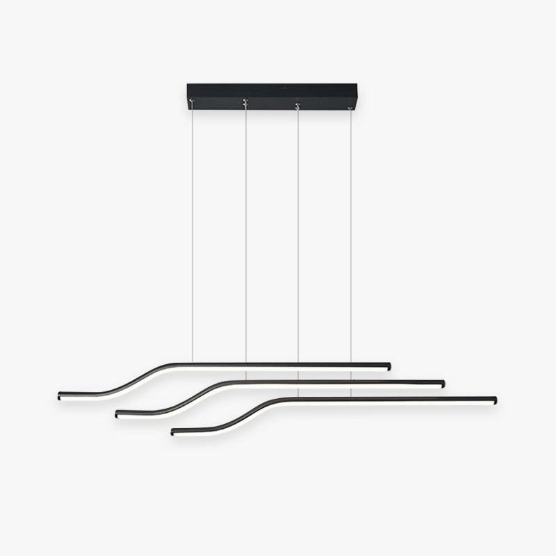 Arisha Lustre Linéaire Minimaliste, Metal/Gel de silice, Noir/Blanc, Chambre - Neutralighting