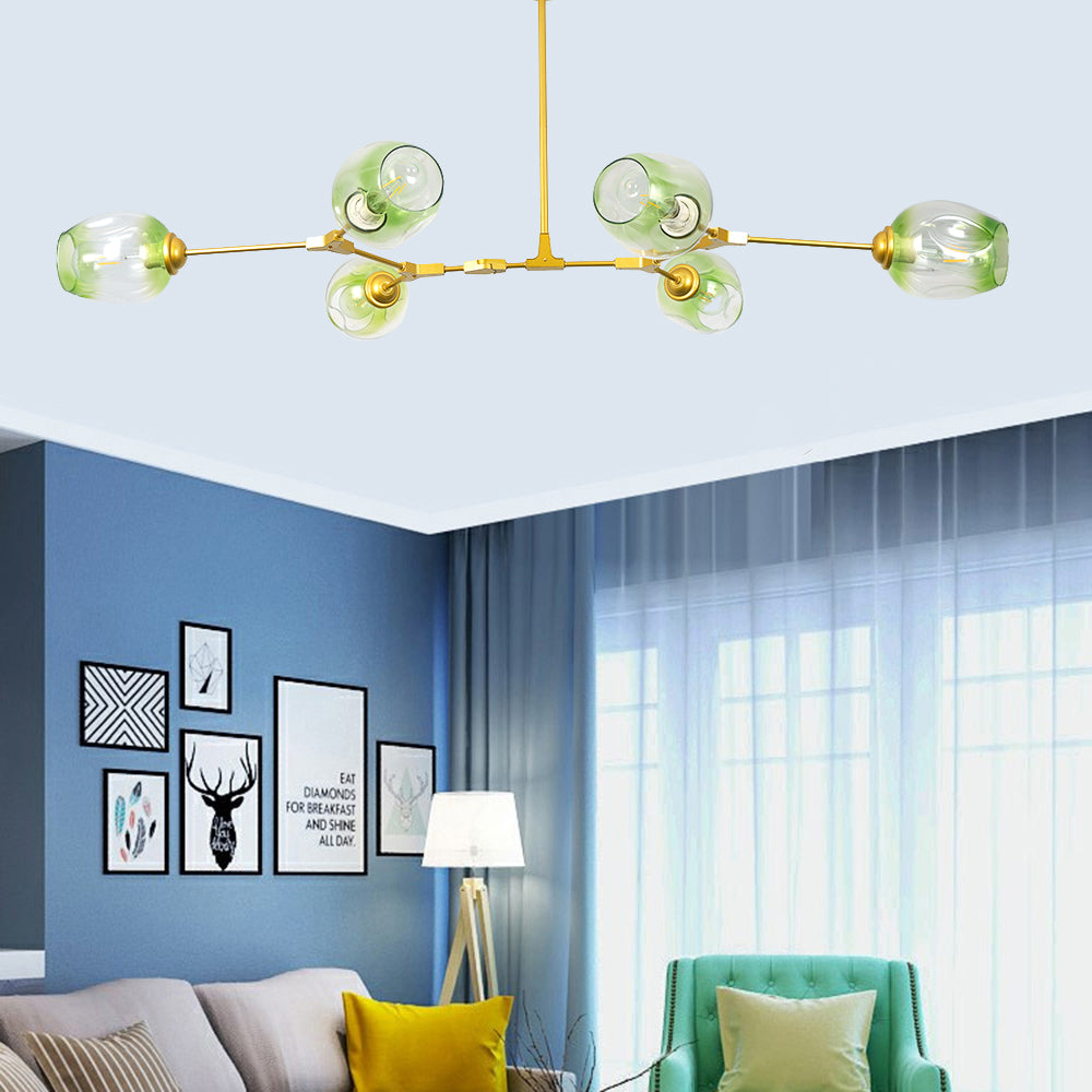 Kirae Suspension Nordique. Verre. Noir/Or. Salon