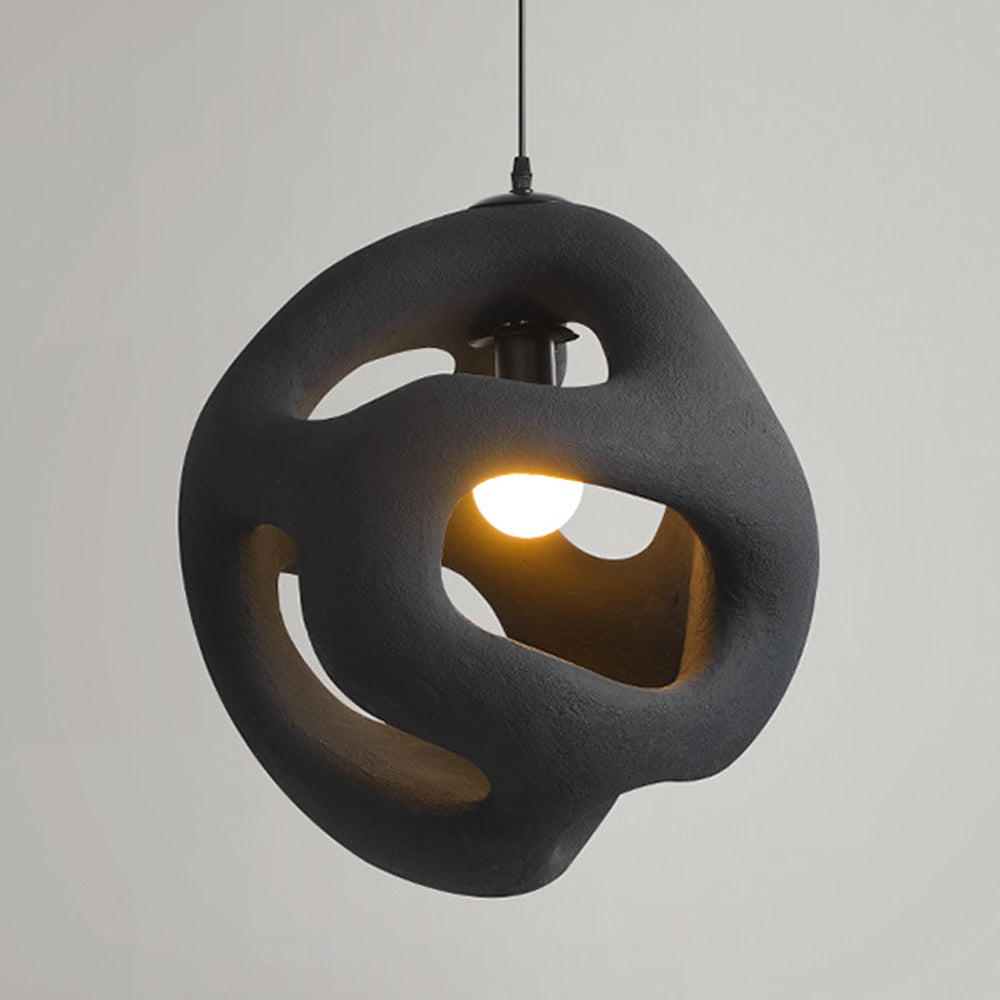 Avi Suspension Globe Moderne, Métal/Résine, Blanc/Noir, Bar/Salle de Séjour - Neutralighting