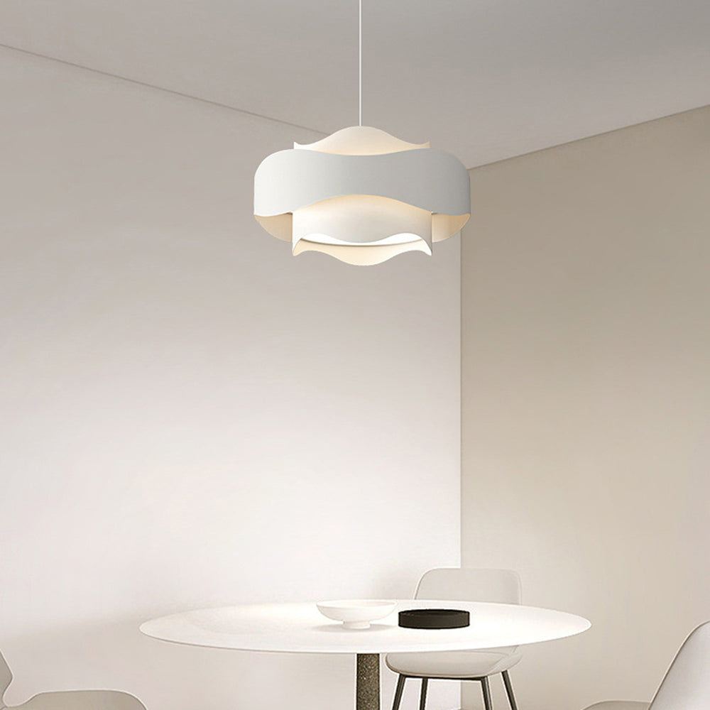 Arisha Suspension Ronde Contemporaine, Métal, Blanc, Chambre à Coucher/Salle à Manger - Neutralighting
