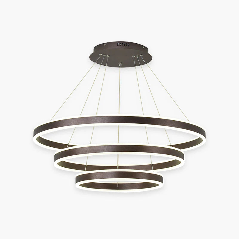 Arisha Led Suspension Cercle Minimaliste, Acrylic/Metal, Brun, Chambre - Neutralighting