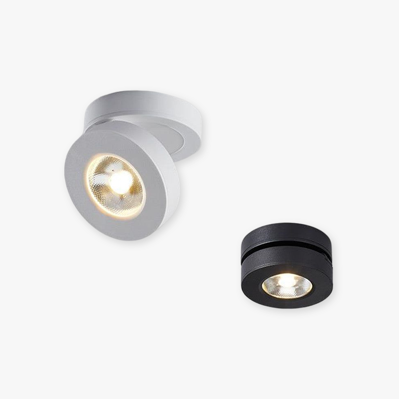 Arisha Plafonnier Rond Simple, Métal, Blanc/Noir, Chambre - Neutralighting