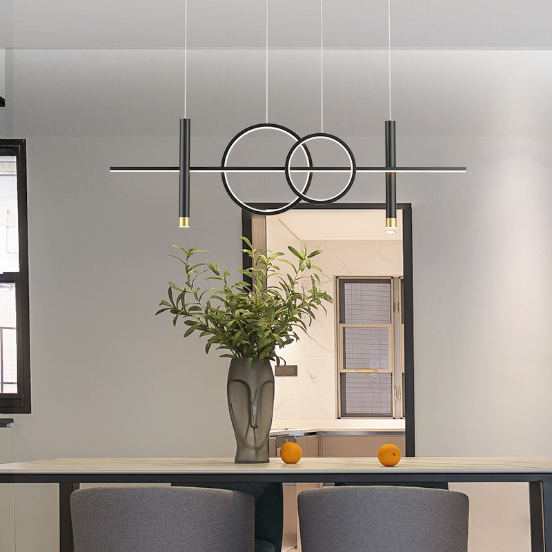 Arisha Suspension Circulaire Moderne LED Métal Noir/Or Salon/Salle à manger - Neutralighting