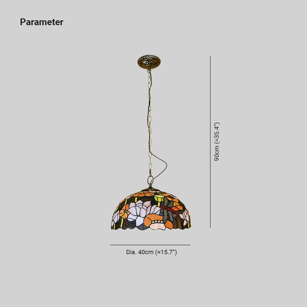 Tiffany Vintage Art LED Suspension Verre Chambre À Coucher - Neutralighting