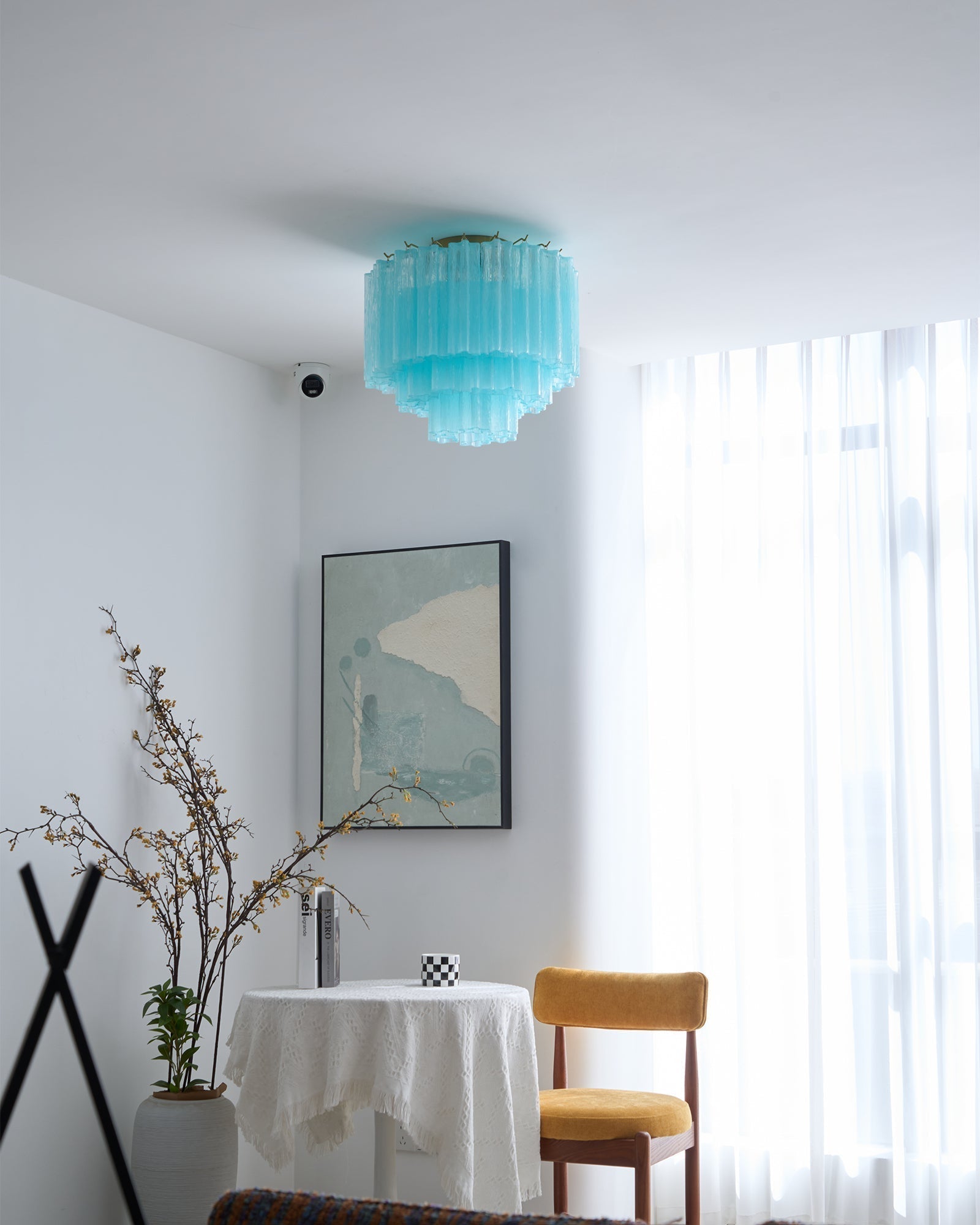 Aurora Ceiling Lamp White Murano Glass Layered Elegant Modern - Letslighting