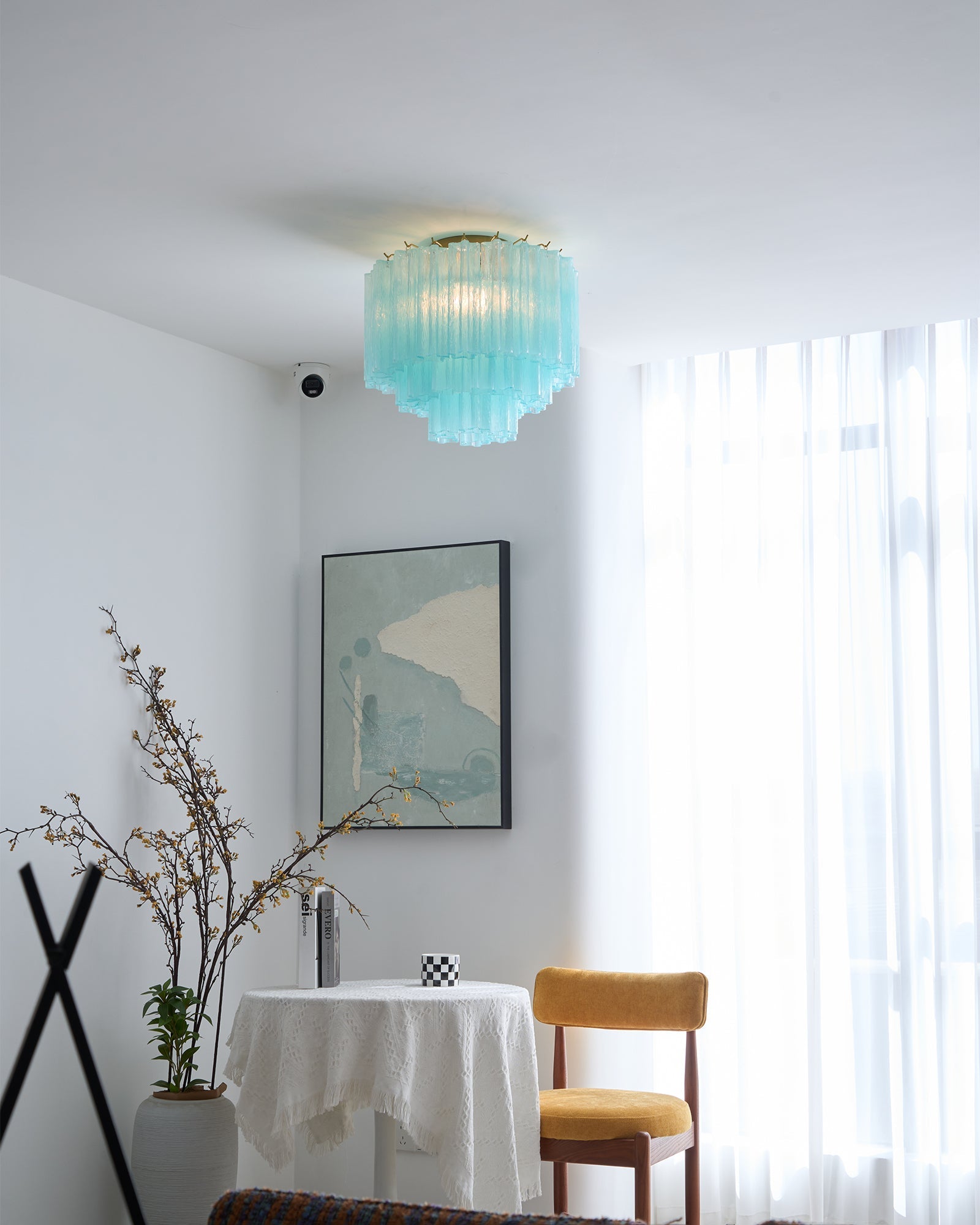 Aurora Ceiling Lamp White Murano Glass Layered Elegant Modern - Letslighting