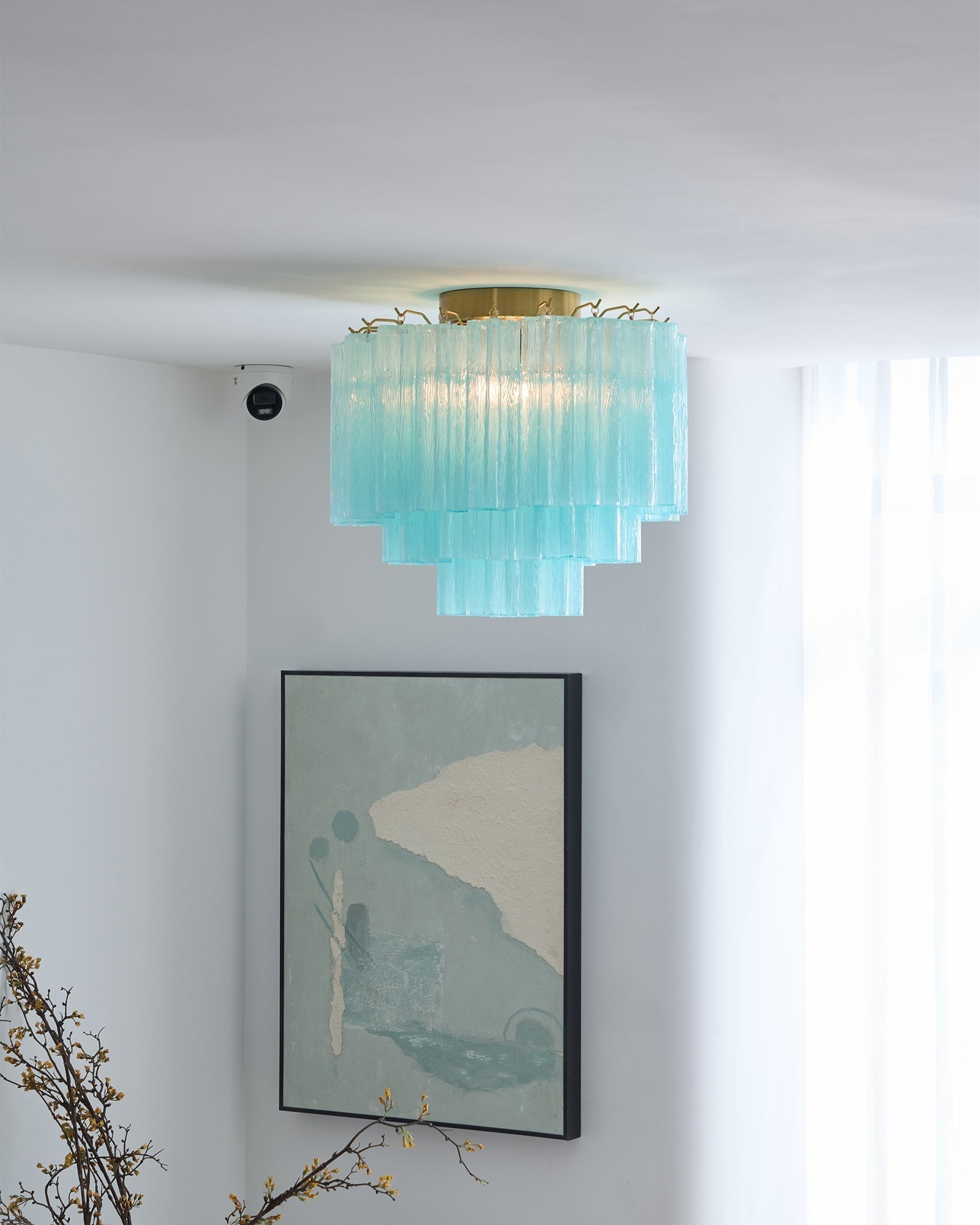 Aurora Ceiling Lamp White Murano Glass Layered Elegant Modern - Letslighting