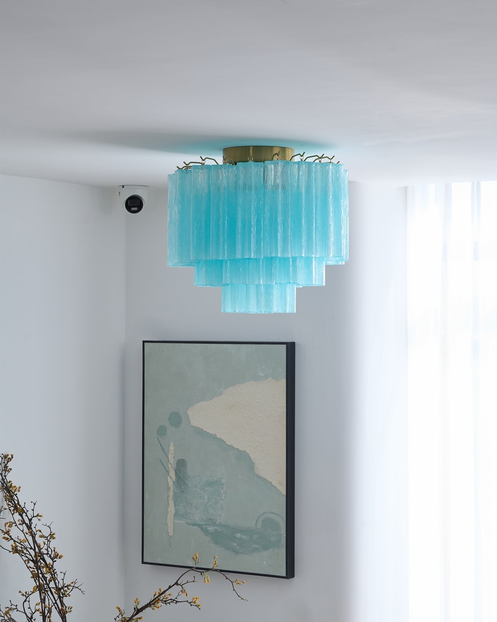 Aurora Ceiling Lamp White Murano Glass Layered Elegant Modern - Letslighting