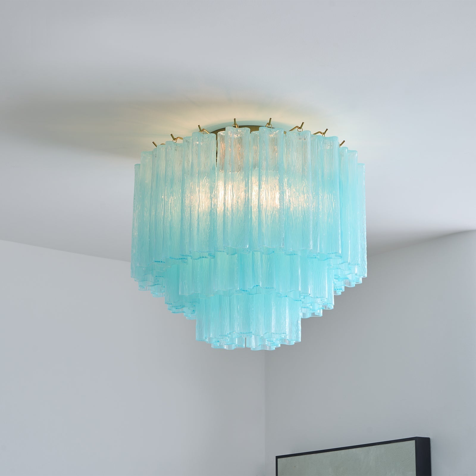 Aurora Ceiling Lamp White Murano Glass Layered Elegant Modern - Letslighting