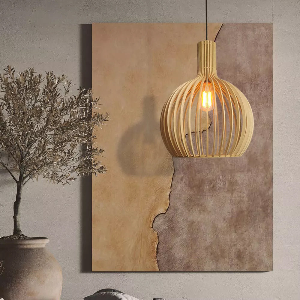 Inosa Suspension Design en Bois Sculpté Naturel Salle à Manger - Neutralighting
