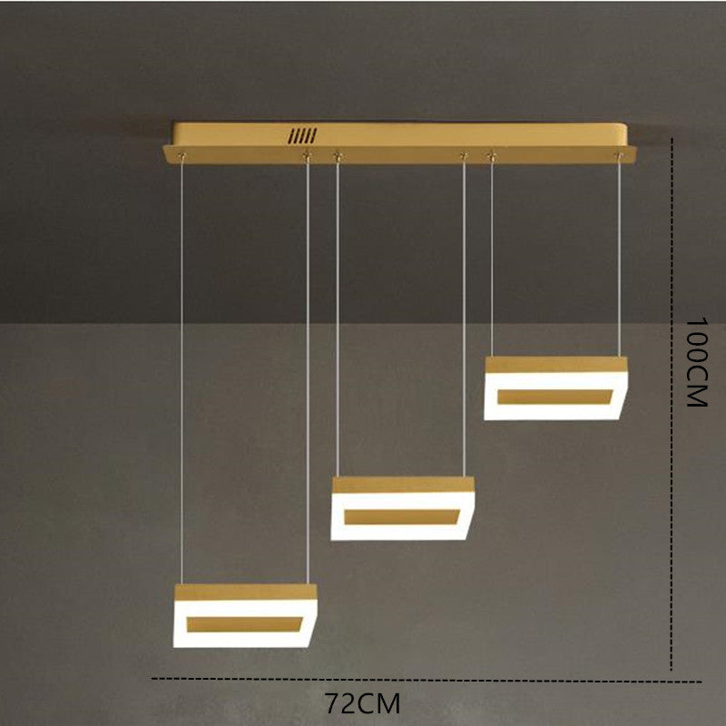 Arisha Suspension Rectangulaire Moderne, Metal/Acrylique, Or, Bureau - Neutralighting