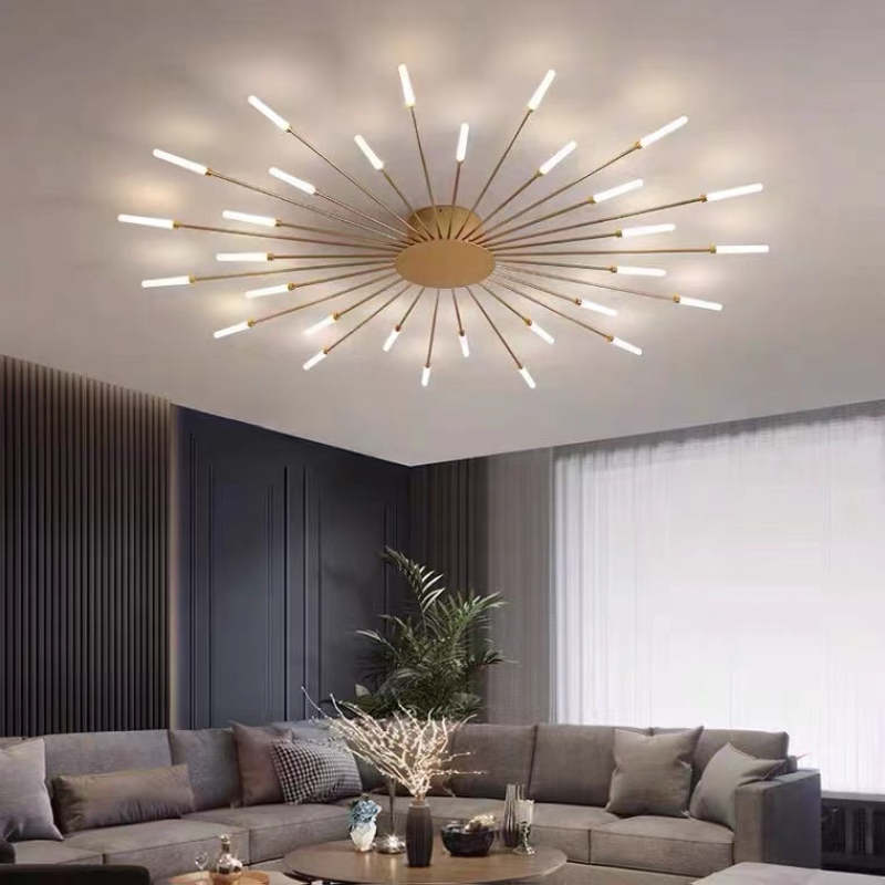 Wesley Plafonnier Fireworks Design Artistique Noir/Doré - Neutralighting