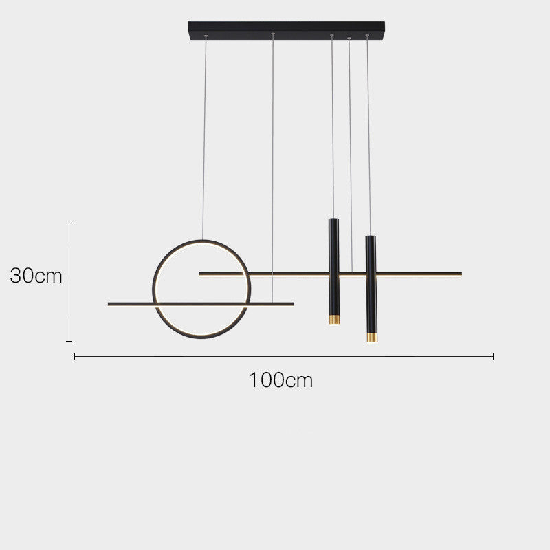 Arisha Suspension Linéaire Moderne, Métal/Acrylique, Noir/Or, Bar/Restaurant - Neutralighting