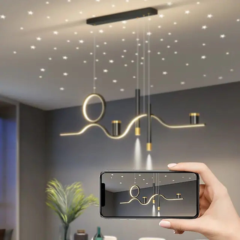 Arisha Haut de Gamme Suspension étoilé Moderne Métal Noir Salon/Salle à manger - Neutralighting