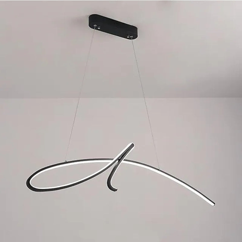 Arisha Suspension Linéaire Simple, Métal, Noir/Or, Salon - Neutralighting