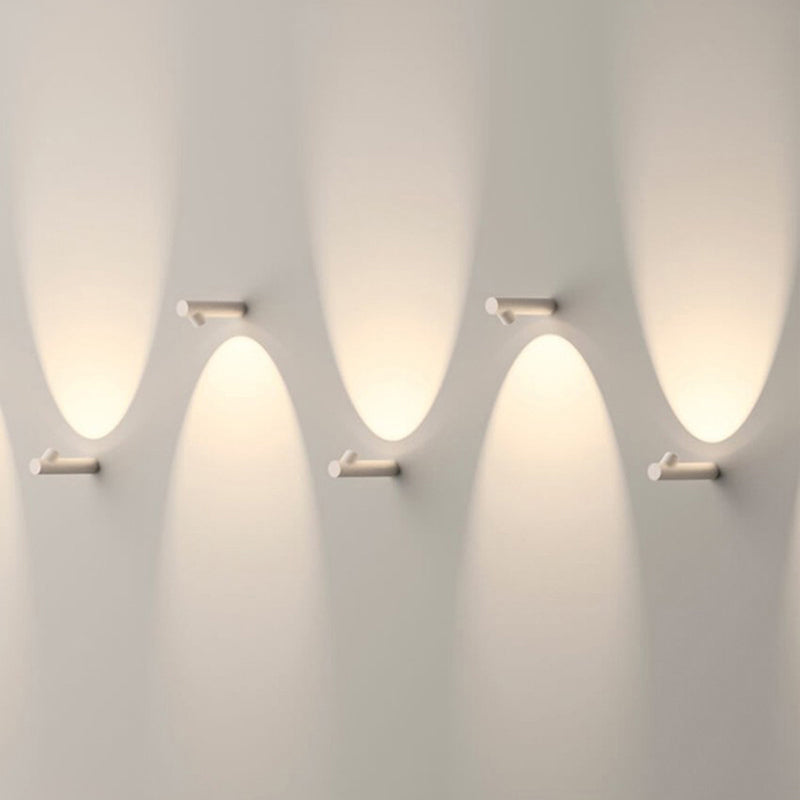 Ray Applique Murale Cylindrique Moderne, Métal/Verre, Blanc/Noir, Extérieur - Neutralighting