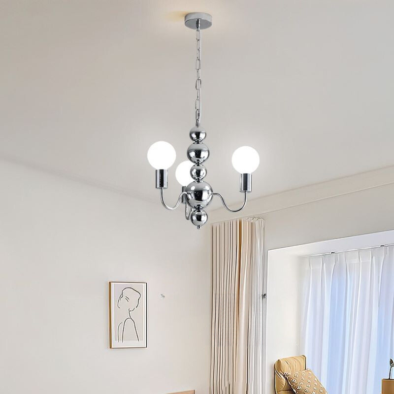 Valentina Lustre Médiéval LED Sphérique Noir Métal Salon