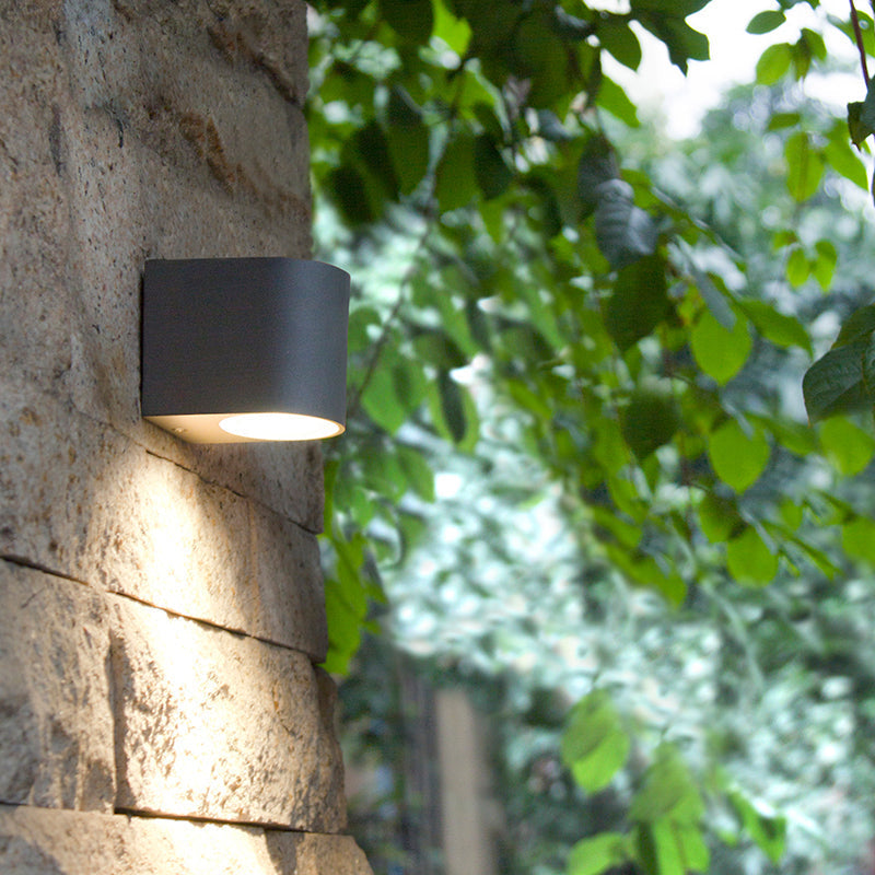 Tavon Applique Murale Carré/Tour Minimaliste. Métal/Verre. Noir. Jardin - Neutralighting