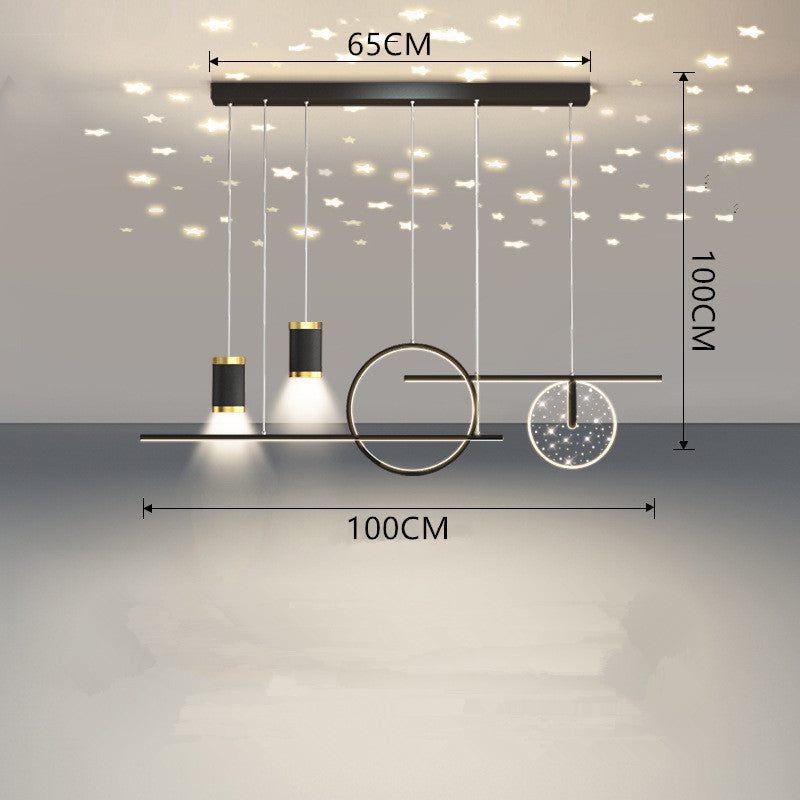 Arisha Luminaires Suspension Etoilé Moderne, Métal, Noir/Blanc/Or, Salon - Neutralighting