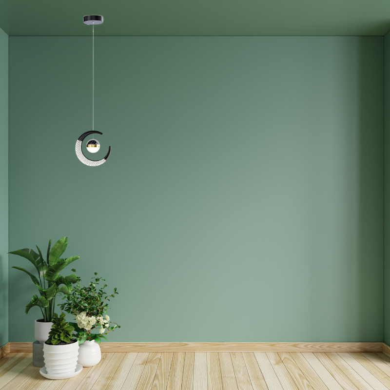Arisha Suspension Ciel Etoilé Linéaire Simple, Métal, Noire/Dorée, Chambre - Neutralighting