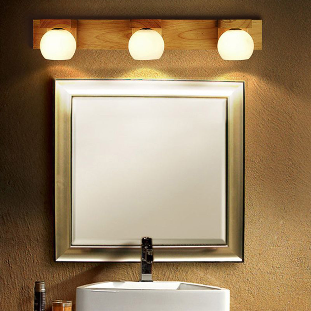 Muto Applique Murale Linéaire Moderen, Bois/Verre, Bûche, Salle de Bain - Neutralighting