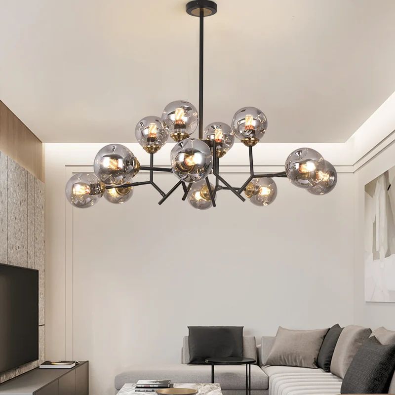 Valentina Moderne Nordique Suspension Métal Verre Salon Chambre à Coucher