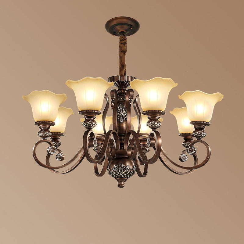 Arisha Rétro Fleur Suspension Métal Verre Salon Chambre à Coucher - Neutralighting