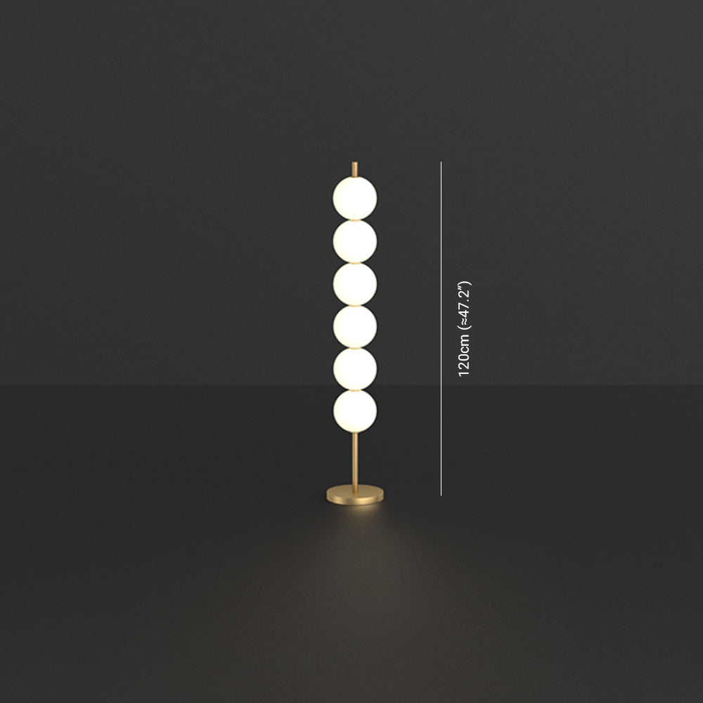 Valentina Design Lampadaire Globe Moderne Métal Laiton/Blanc Salon