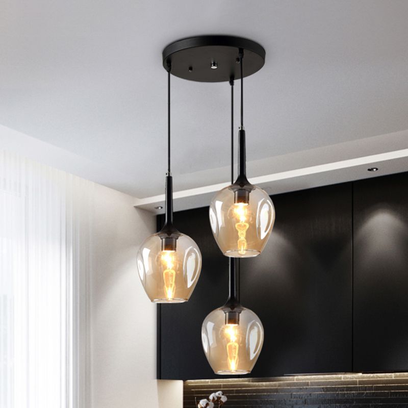 Valentina LED Suspension Bleu Gris Verre Salle à Manger Chambre à coucher - Neutralighting