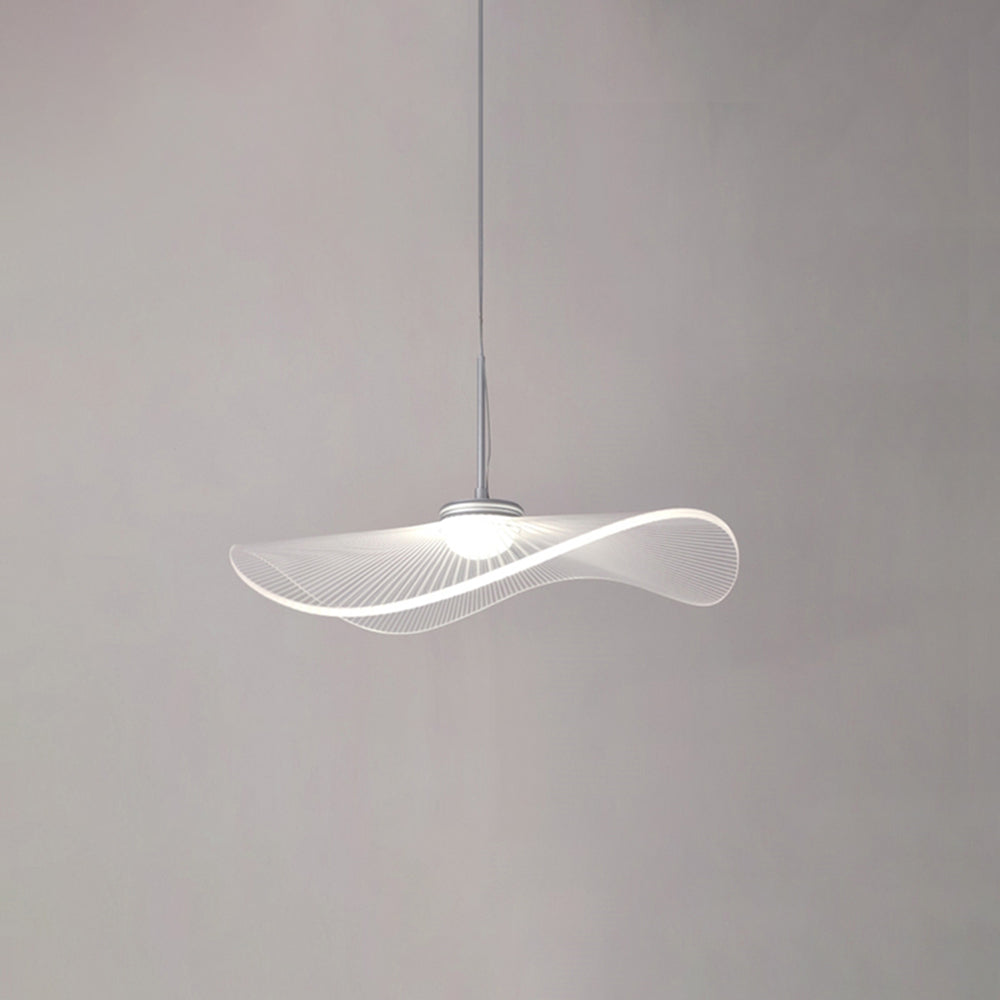 Arisha Suspension Feuille de lotus Contemporaine, Métal/Acrylique, Blanc, Salle de Séjour/Chambre à Coucher - Neutralighting