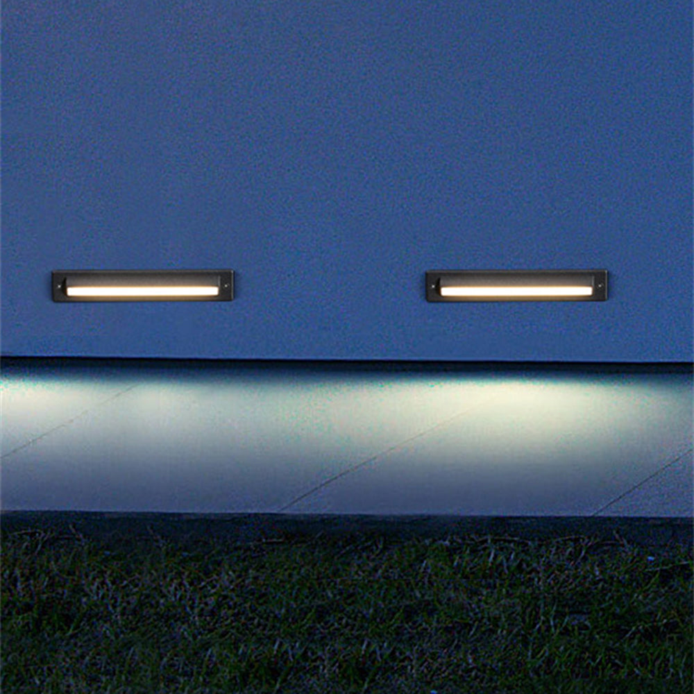 Ray Éclairage Escalier Extérieur Rectangulaire Simple, Métal/Acrylique, Noir, Escalier - Neutralighting