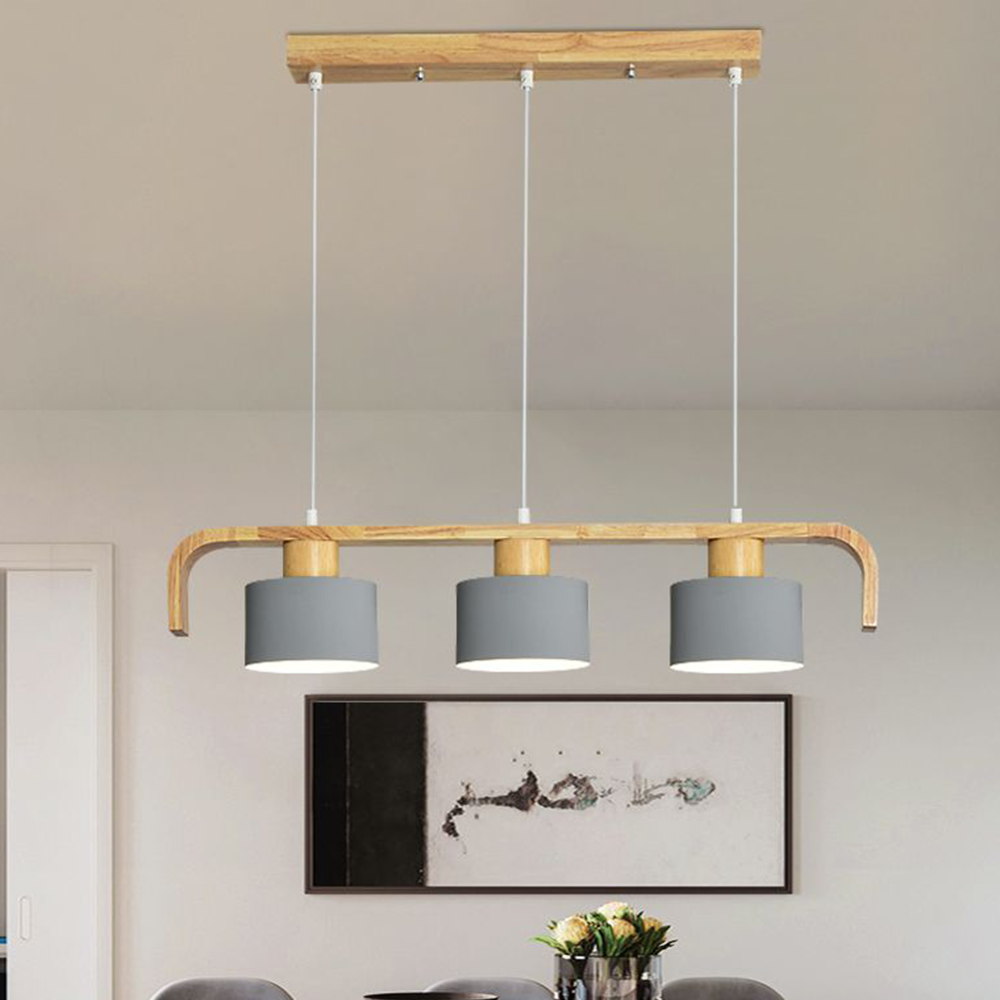 Valentina Moderne Luminaires Suspensions Cylindre Nordique Bambou Blanc/Vert/Gris Chambre à Coucher - Neutralighting