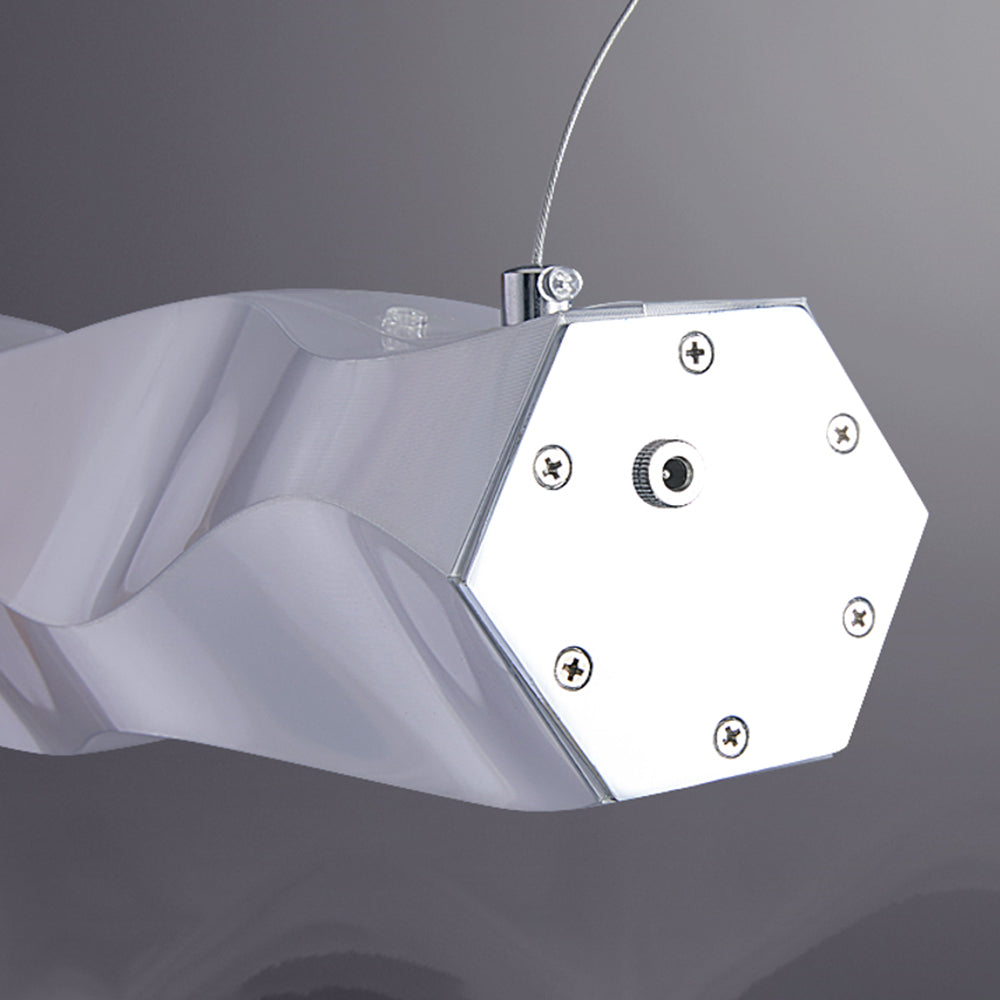 Arisha Suspension Linéaire Moderne, Metal/PET, Blanc, Salon - Neutralighting