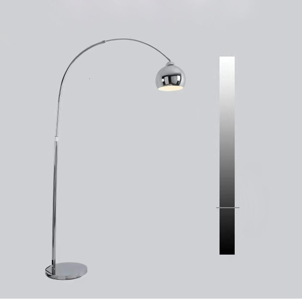 Mira Design Lampadaire Canne à Pêche Simple Argent Métal/Verre Chrome Salon Grande
