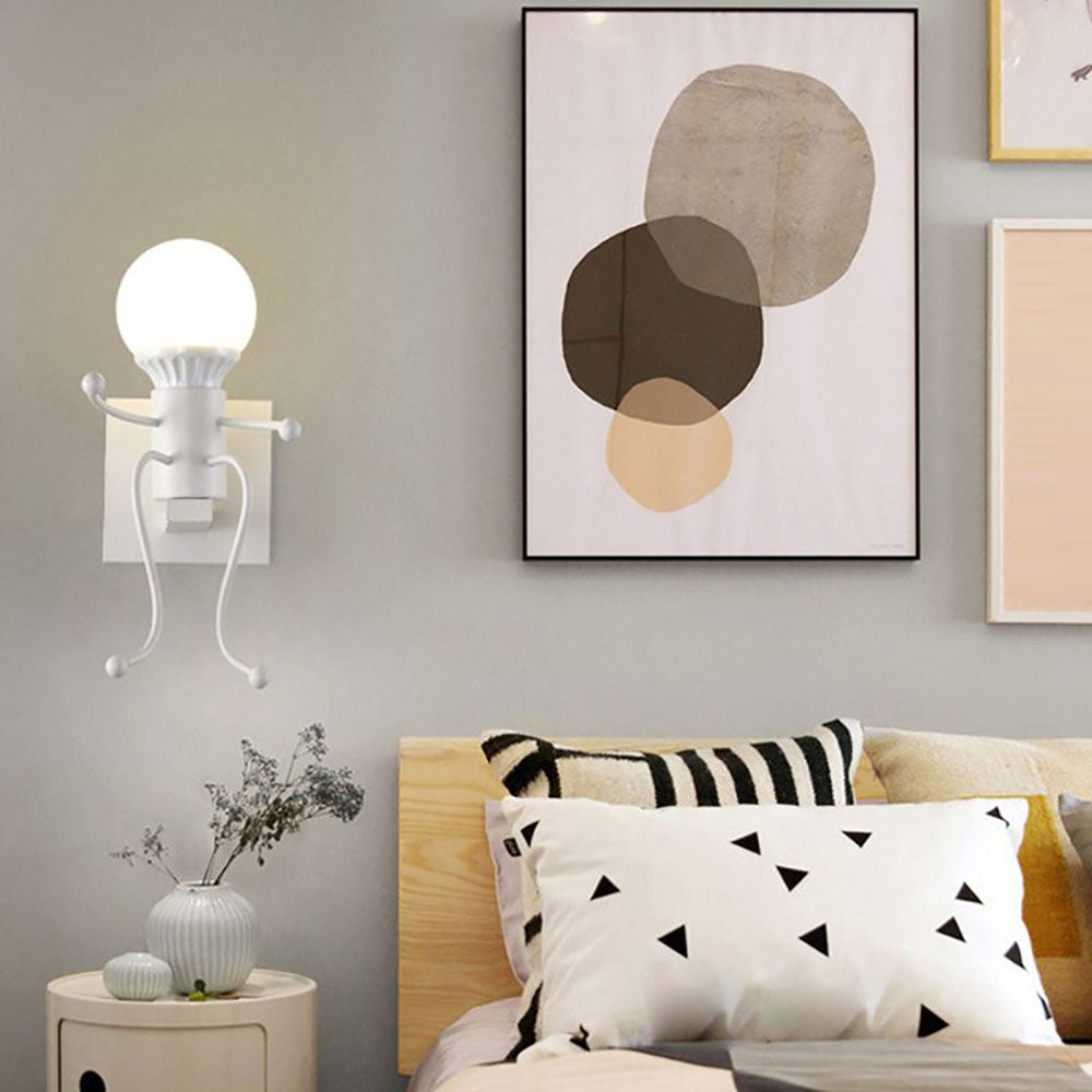 Luxo Applique Murale Design Italien LED Métal Noir/Blanc Chambre à Coucher/Salon - Neutralighting