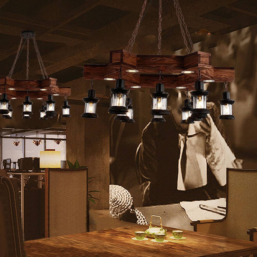 Epoch Suspension Polygone Géométrique, Metal/Bois, Marron, Salon - Neutralighting