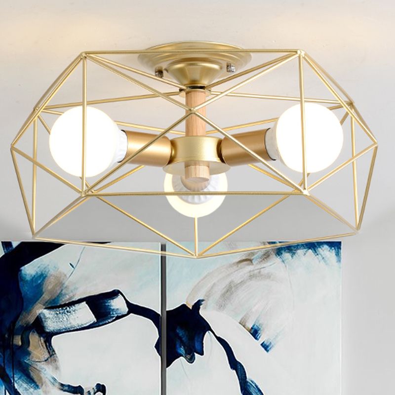 Arisha Moderne LED Plafonnier Doré/Blanc Métal Salon Chambre à coucher - Neutralighting