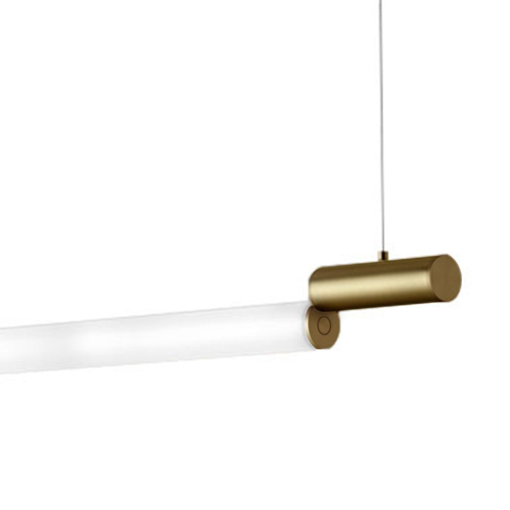 Ray Suspension Linéaire Minimaliste, Aluminium/PVC, Or, Salon - Neutralighting