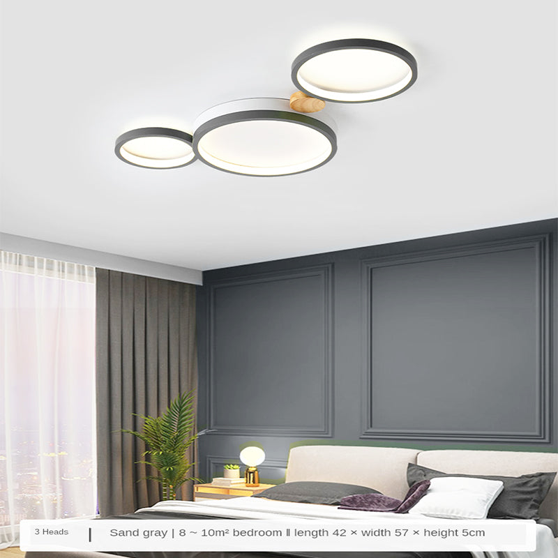 Fylo Plafonnier Rond Moderne. Métal/Bois. Blanc/Gris/Vert. Salon - Neutralighting