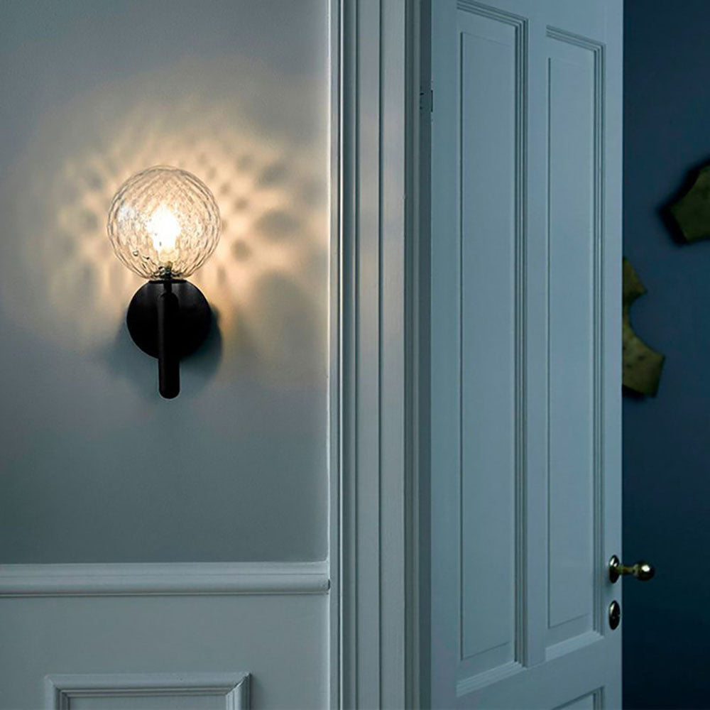 Valentina Applique Murale LED Boule Simple Moderne Métal/Verre Noir/Or Couloir/Chambre/Salon - Neutralighting