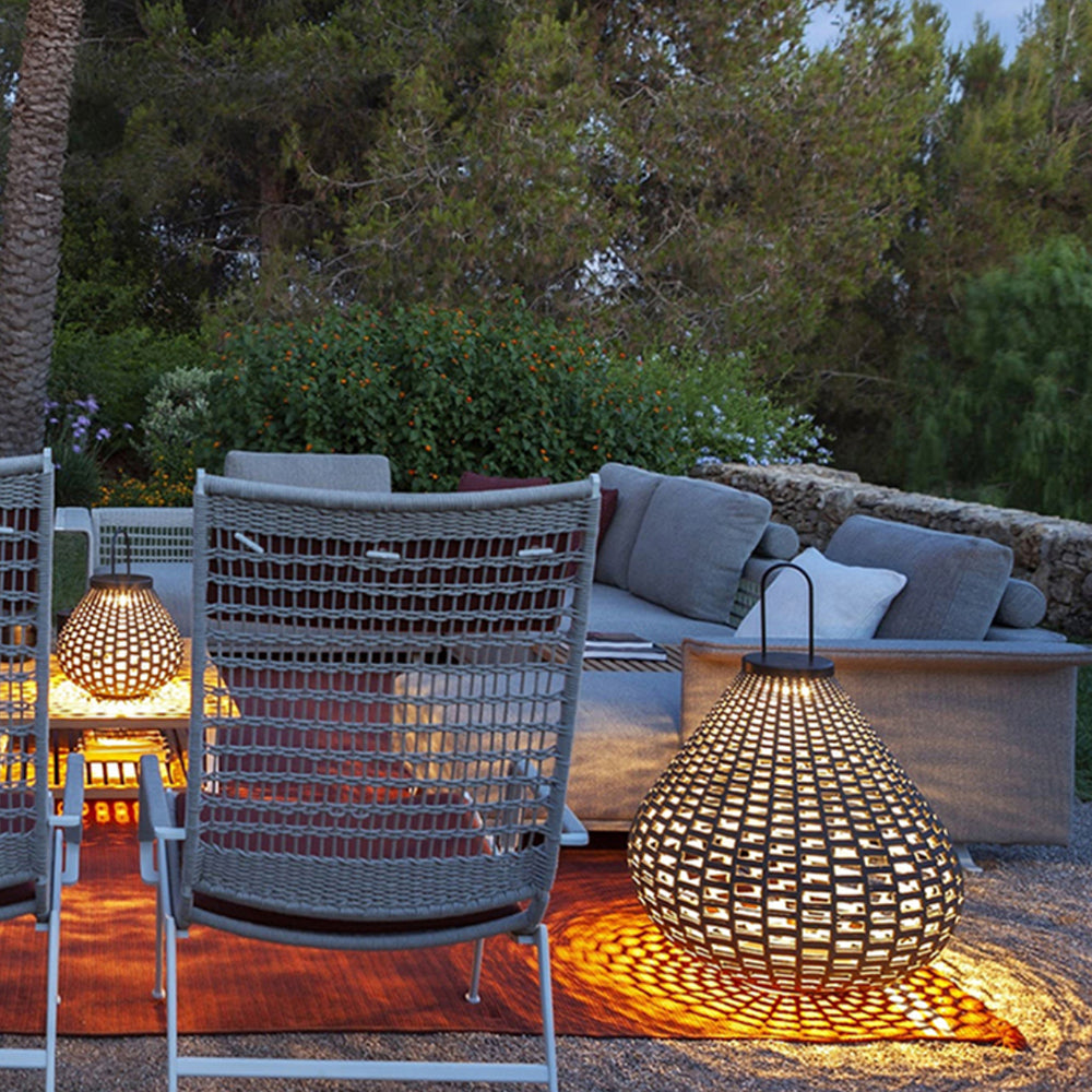 Ritta Vintage Petie LED Lampadaire Brun Métal/Tissu Extérieur - Neutralighting
