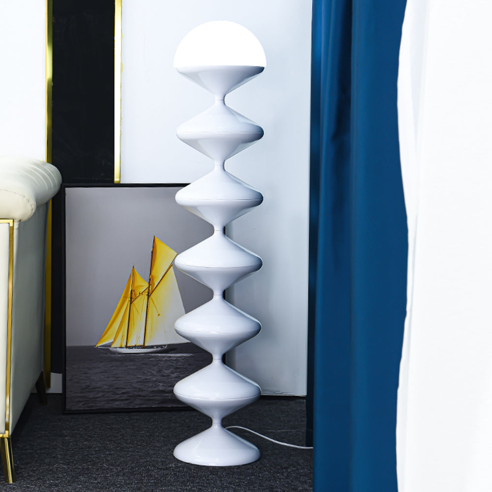 Salagado Lampadaire Gourde Moderne, Métal, Noir/Blanc, Salon - Neutralighting