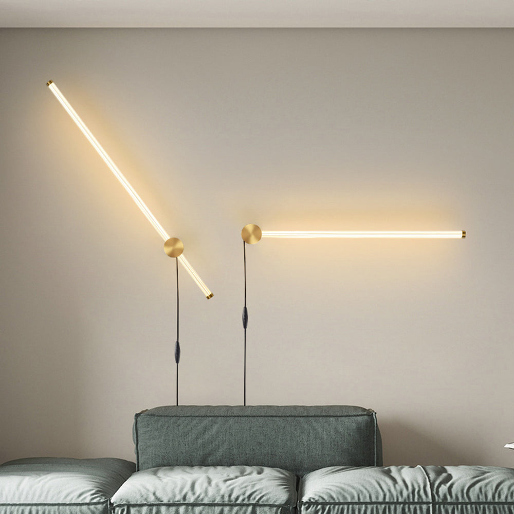 Ray Applique Murale Linéaire Simple, Métal/Acrylique, Cuivre/Nickel, Chambre - Neutralighting