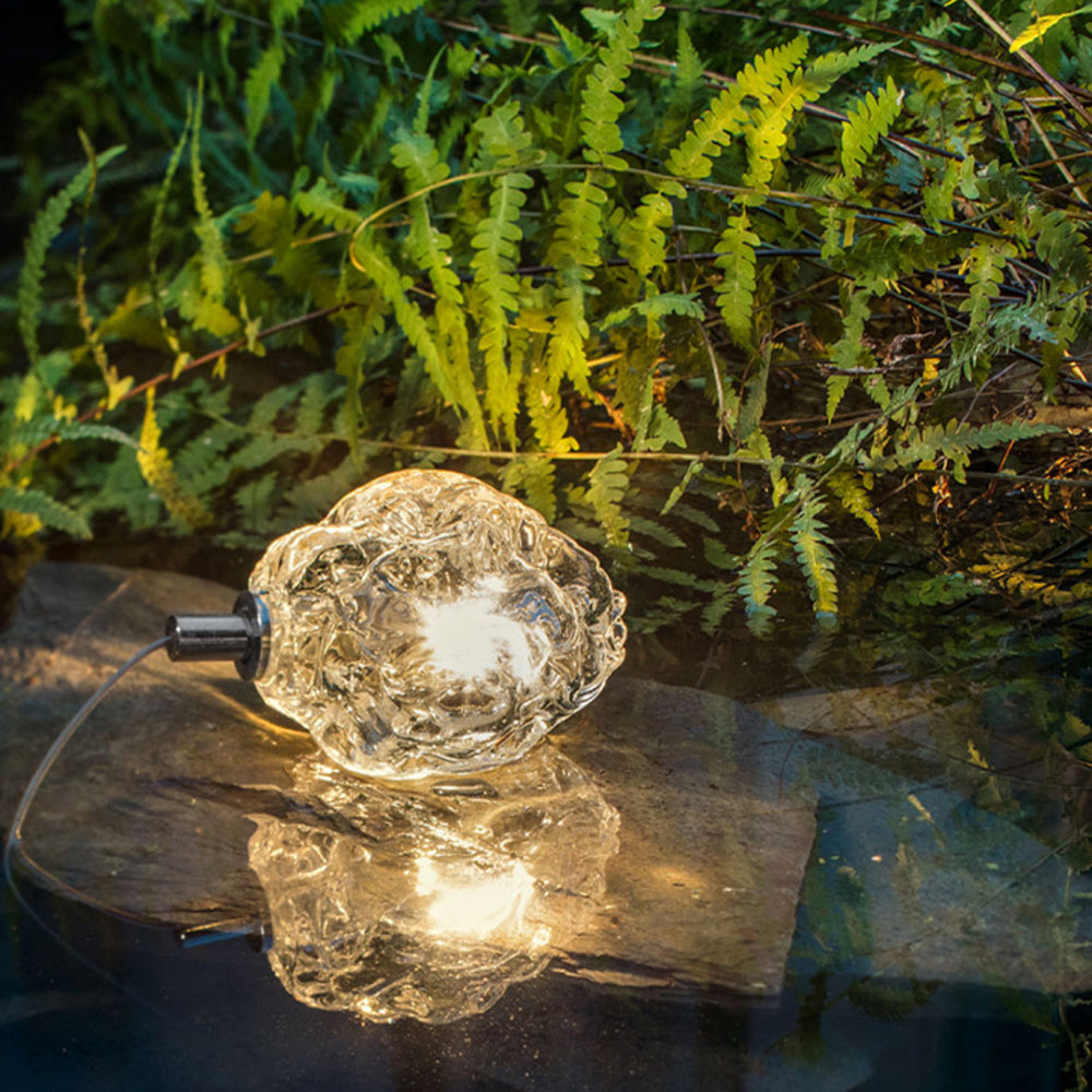 Arisha Lampe Extérieure au Sol Linéaire Simple, Métal/Verre, Or, Jardin - Neutralighting