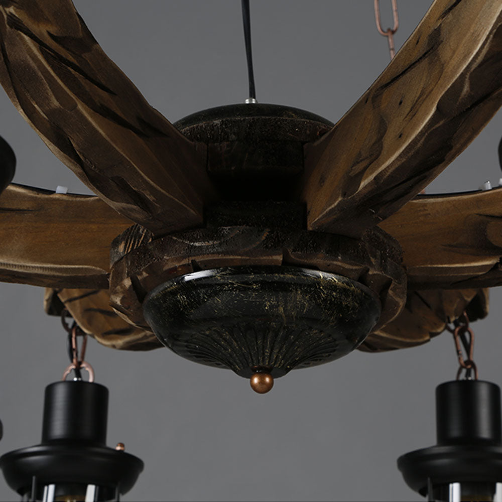 Epoch Lustre Flèche Vintage, Metal/Bois, Marron, Salon - Neutralighting