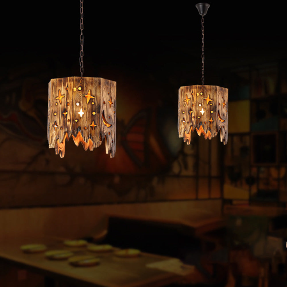 Epoch Suspension Irrégulier Rustique, Bois/Metal, Bois, Chambre - Neutralighting