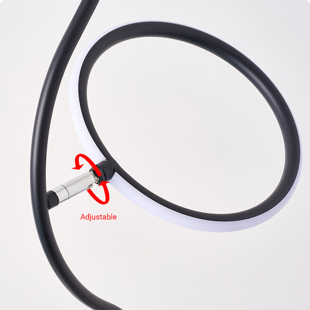Arisha Design Lampadaire Rond Moderne Métal/Acrylique Noir/Blanc Salon/Chambre